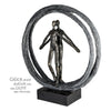 Poly Skulptur "Paar im Ring" broncefarben - Luxurelle-Shop
