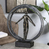 Poly Skulptur "Paar im Ring" broncefarben - Luxurelle-Shop