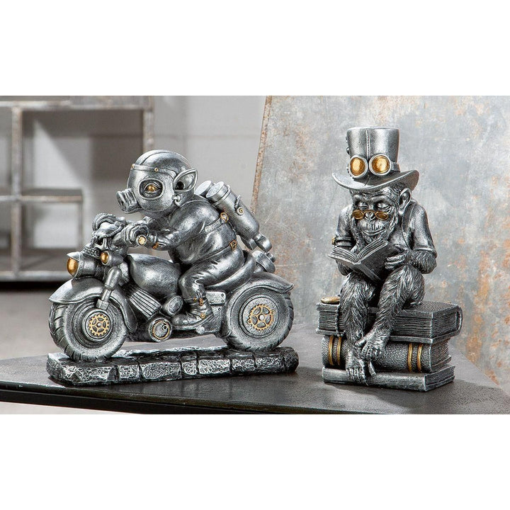 Poly Skulptur "Steampunk Motor-Pig" - Luxurelle-Shop