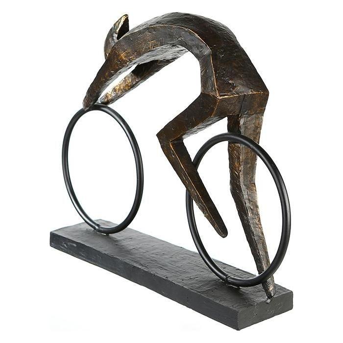 Poly/Metall Skulptur "Racer" bronzefarben - Luxurelle-Shop