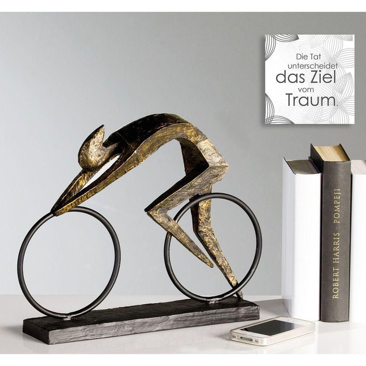 Poly/Metall Skulptur "Racer" bronzefarben - Luxurelle-Shop