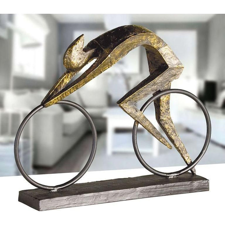 Poly/Metall Skulptur "Racer" bronzefarben - Luxurelle-Shop