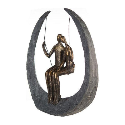 Poly/Metall Skulptur "Swing" bronzefarben - Luxurelle-Shop