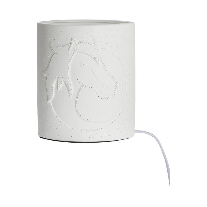Porzellan Lampe Ellipse"Pferdekopf" 20 cm hoch - Luxurelle-Shop