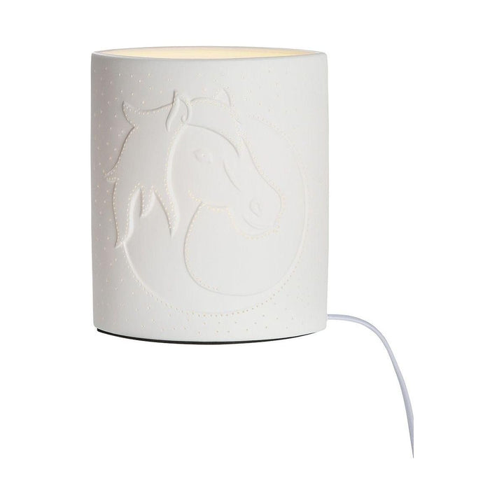 Porzellan Lampe Ellipse"Pferdekopf" 20 cm hoch - Luxurelle-Shop