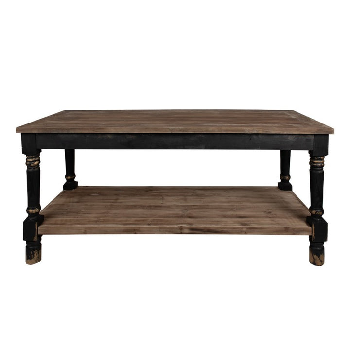 Präsentationstisch Vintage Schwarz 180 cm – stilvoller Holztisch im Brocante Stil