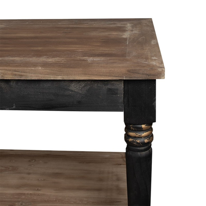 Präsentationstisch Vintage Schwarz 180 cm – stilvoller Holztisch im Brocante Stil