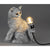 Tischlampe Katze sitzend H. 32cm antik silber