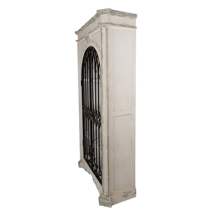 Vitrinenschrank Vintage Beige – eleganter Holzschrank im Brocante Stil