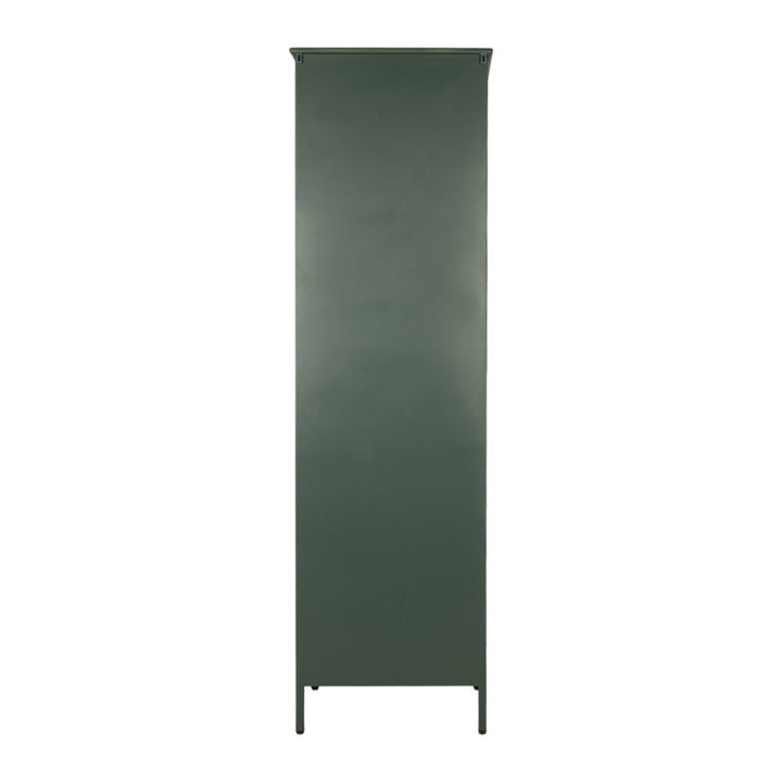 Vitrinenschrank Grün – moderner Metallschrank mit Glastür und Stauraum