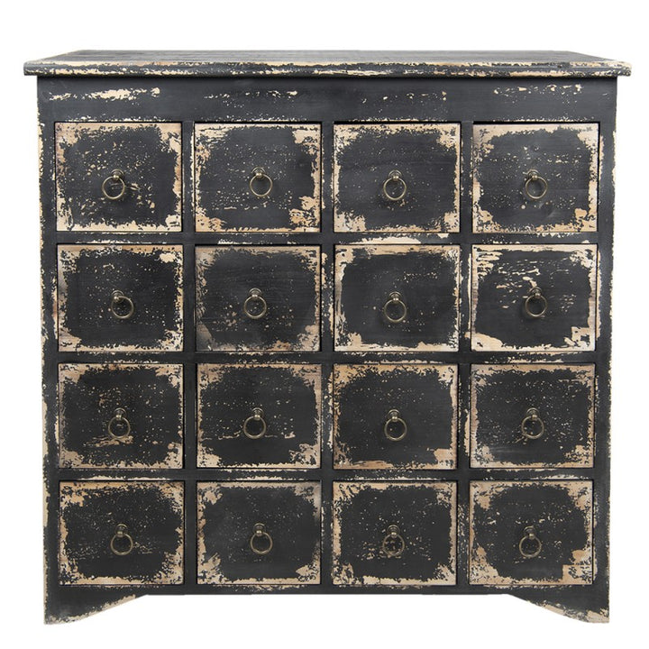 Schubladenschrank Vintage Schwarz – stilvolle Holzkommode im Barock Design