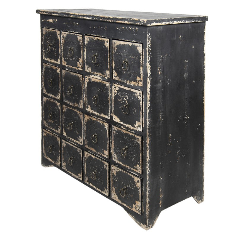Schubladenschrank Vintage Schwarz – stilvolle Holzkommode im Barock Design