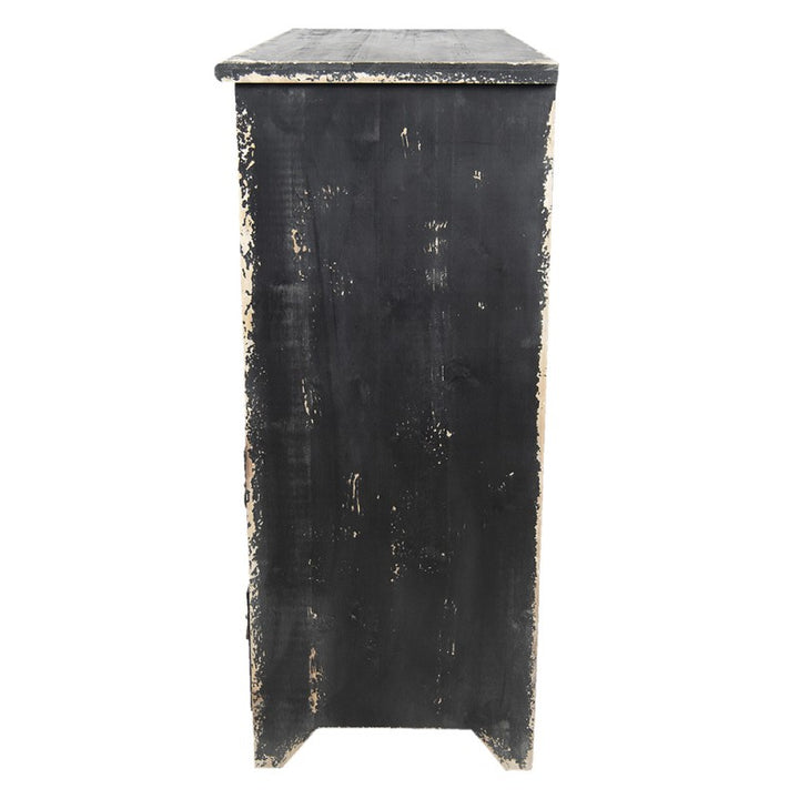 Schubladenschrank Vintage Schwarz – stilvolle Holzkommode im Barock Design