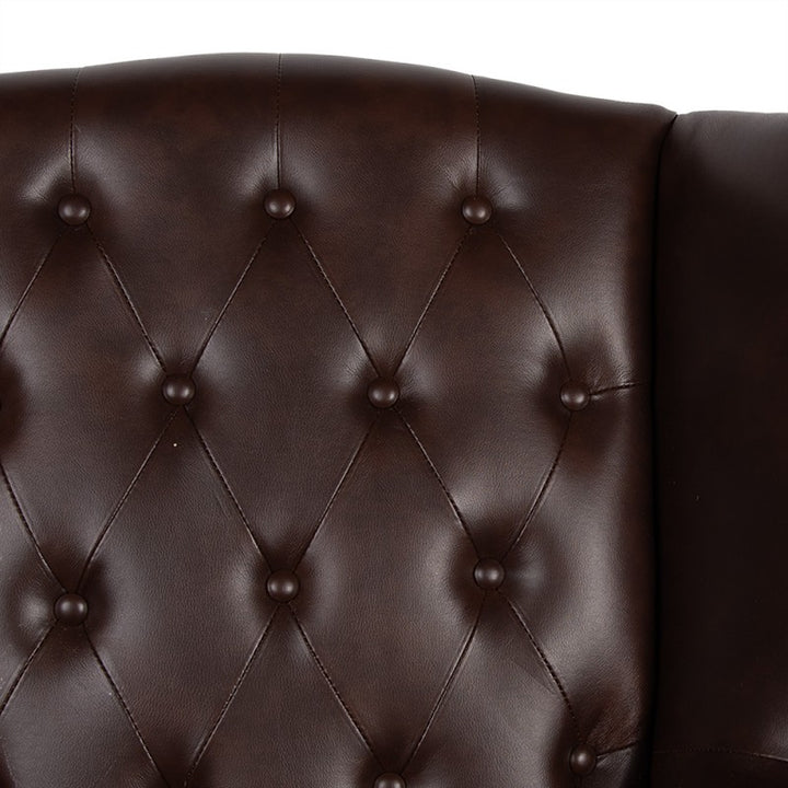 Sessel Chesterfield Braun – klassischer Ohrensessel aus Kunstleder