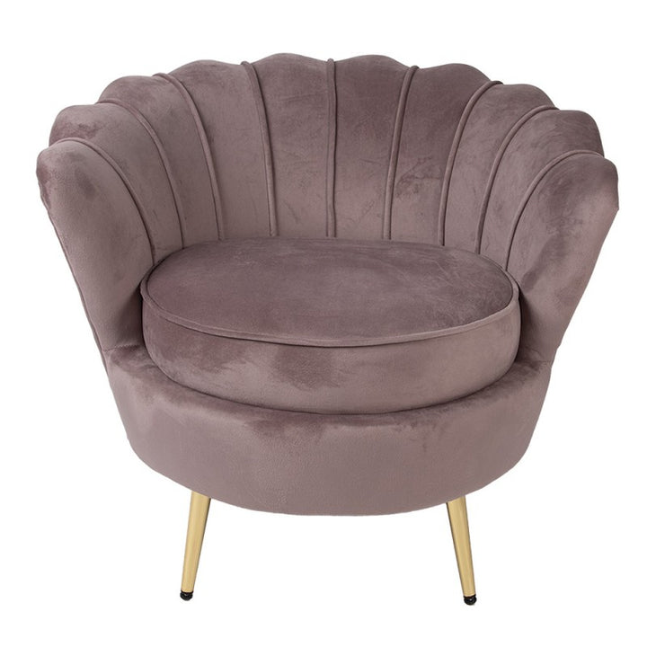 Sessel Muschel Rosa – moderner Polstersessel mit Samtoptik