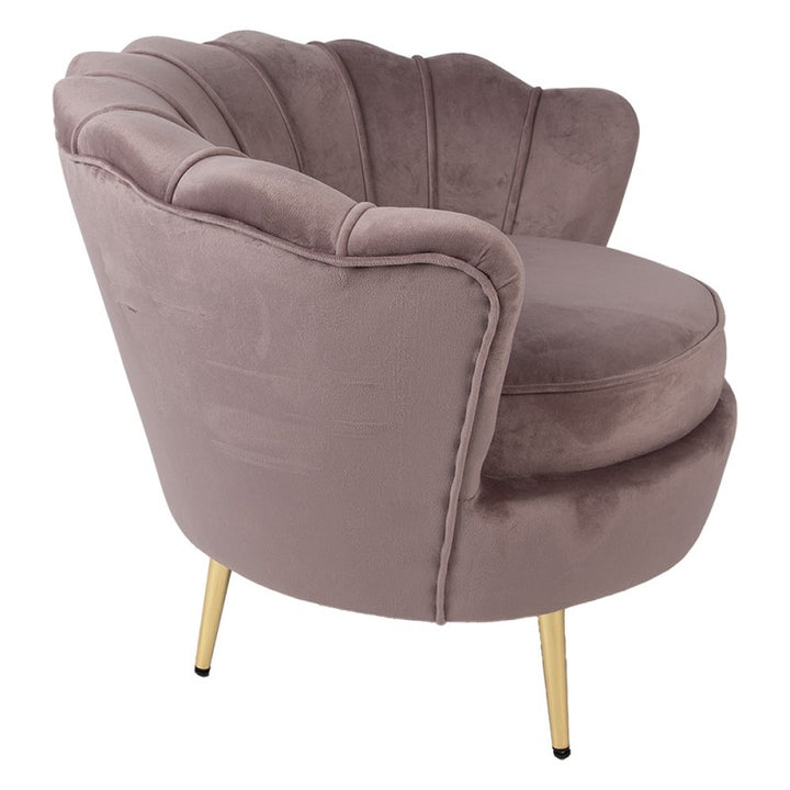 Sessel Muschel Rosa – moderner Polstersessel mit Samtoptik