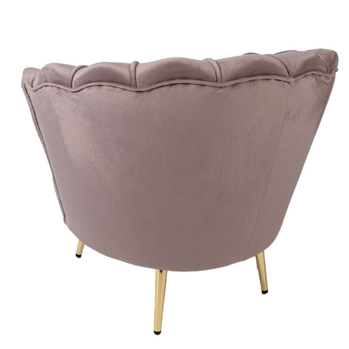 Sessel Muschel Rosa – moderner Polstersessel mit Samtoptik