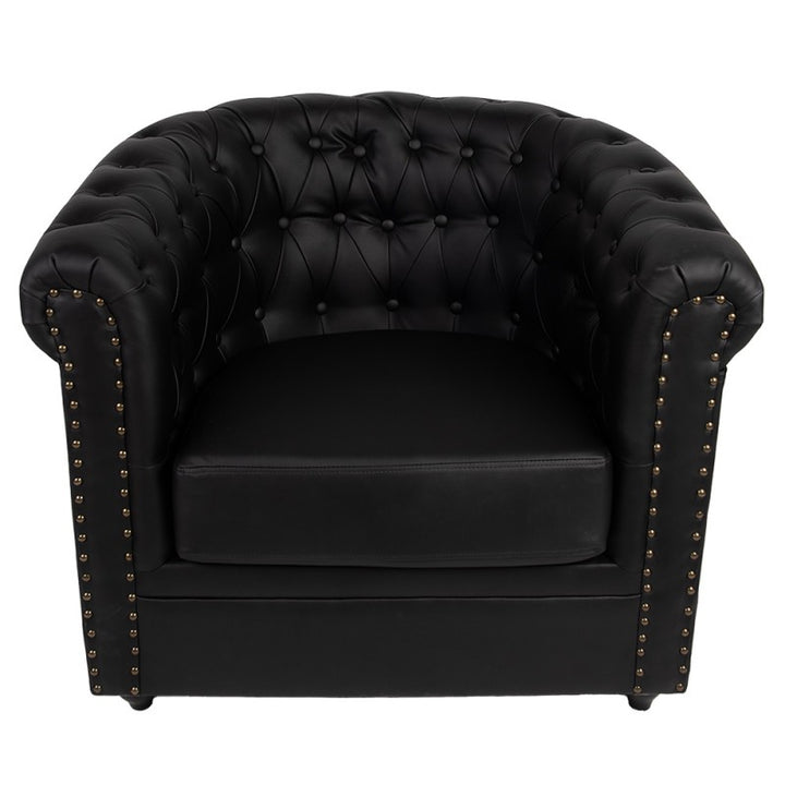 Sessel Chesterfield Schwarz – eleganter Clubsessel aus Kunstleder