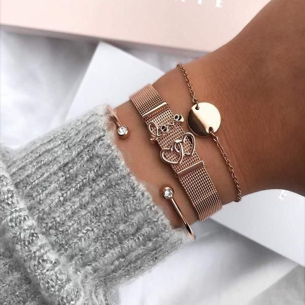 Set Mesh - Armband in 3 Farben mit Charms - Luxurelle-Shop