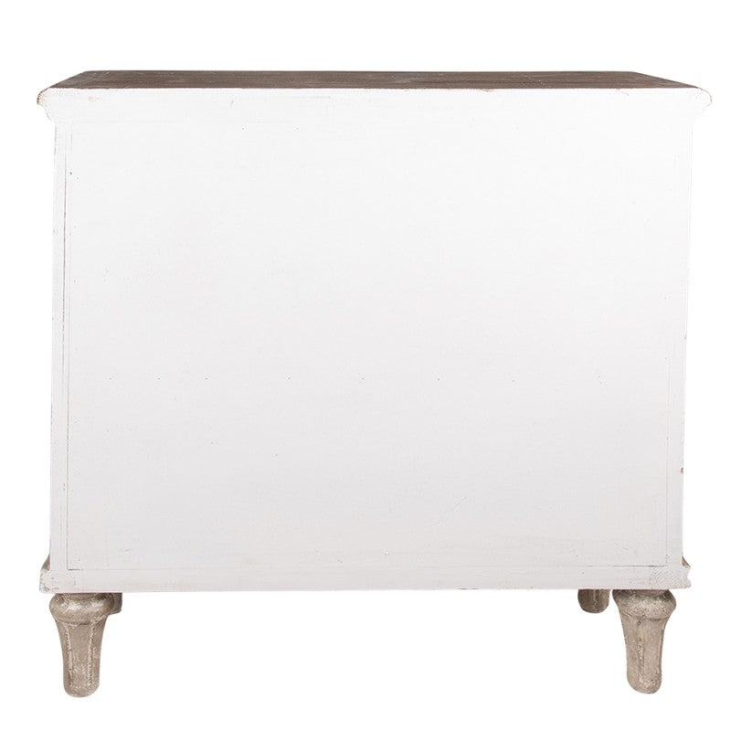 Kommode Vintage Beige Grau – elegante Holzkommode im Brocante Stil