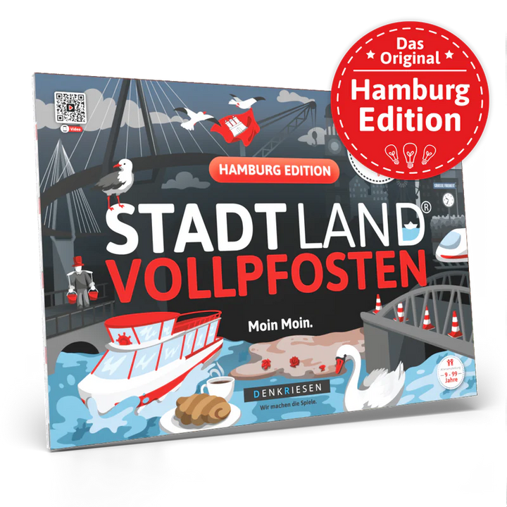 Stadt Land Vollpfosten® Hamburg Edition - "Moin Moin." | A4 Spielblock