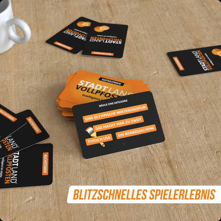 Stadt Land Vollpfosten® Kartenspiel | Classic Edition "Intelligenz ist relativ."