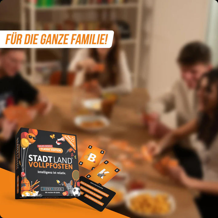 Stadt Land Vollpfosten® Kartenspiel | Classic Edition "Intelligenz ist relativ."