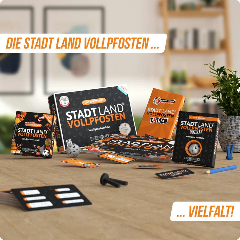 Stadt Land Vollpfosten® Levels | Classic Edition "Intelligenz ist relativ."