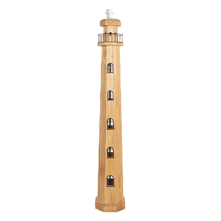 Stehlampe Leuchtturm – maritime Stehleuchte aus Holz in Braun