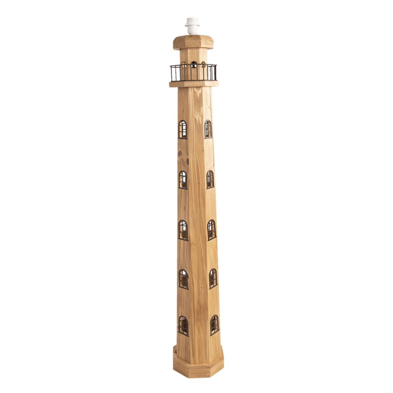 Stehlampe Leuchtturm – maritime Stehleuchte aus Holz in Braun