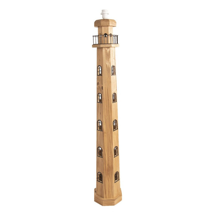 Stehlampe Leuchtturm – maritime Stehleuchte aus Holz in Braun