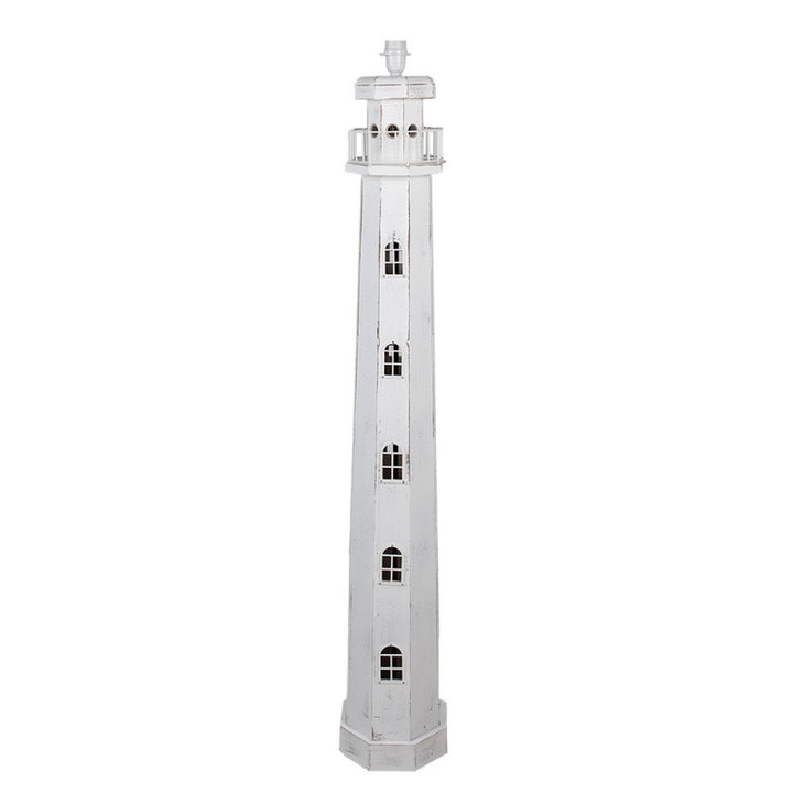 Stehlampe Leuchtturm – maritime Stehleuchte aus Holz in Weiß
