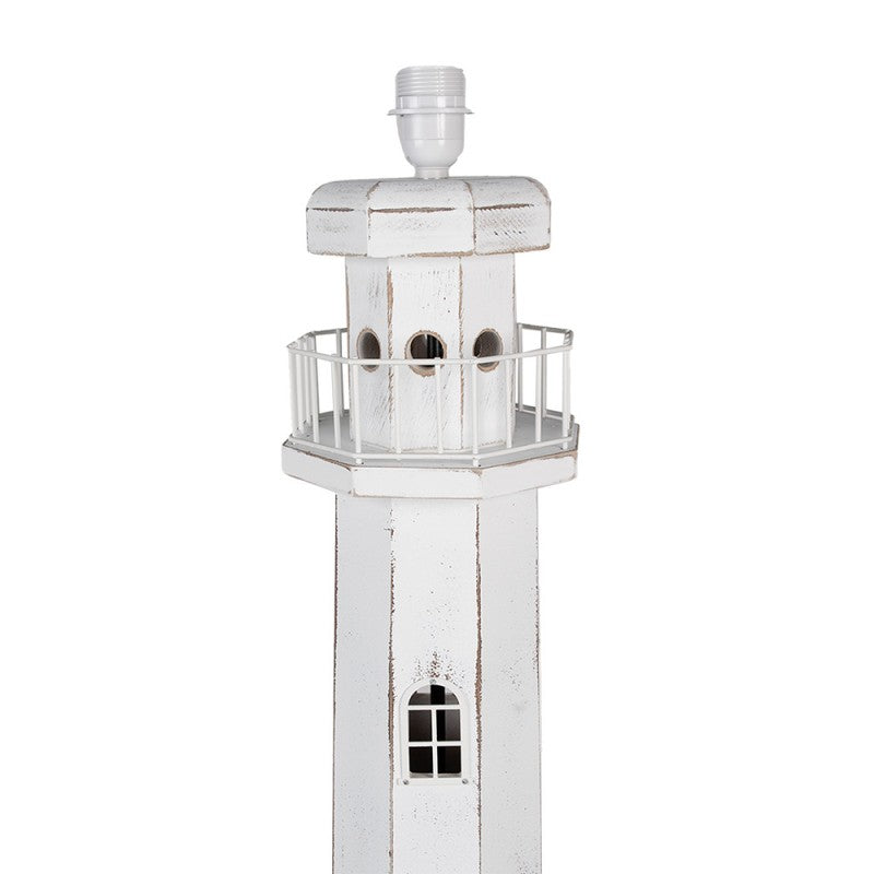 Stehlampe Leuchtturm – maritime Stehleuchte aus Holz in Weiß