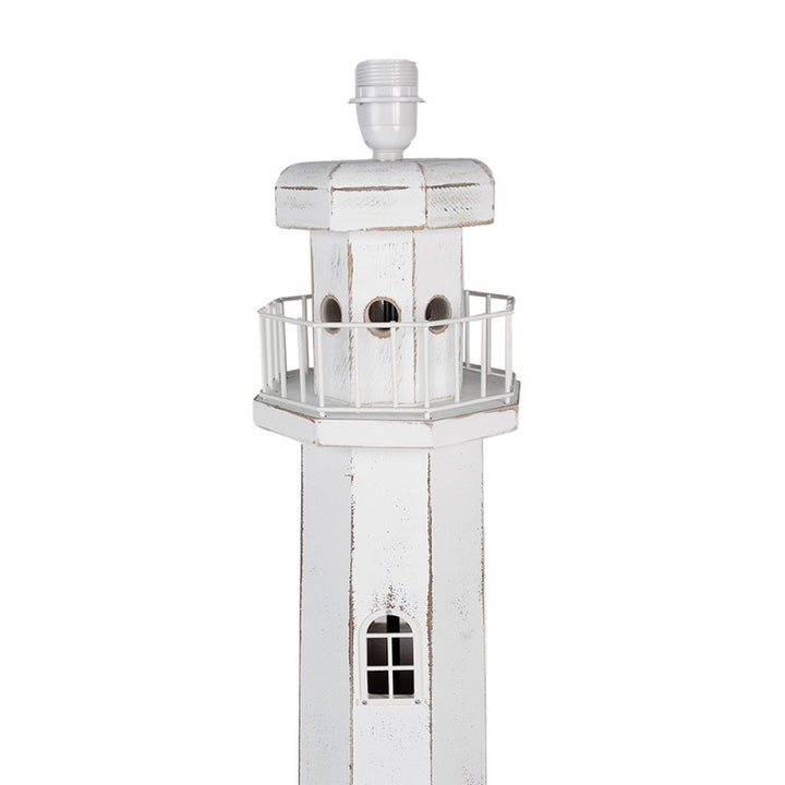 Stehlampe Leuchtturm – maritime Stehleuchte aus Holz in Weiß