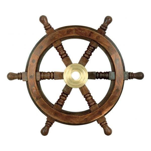 Steuerrad aus Holz mit Messing 30cm - Luxurelle-Shop