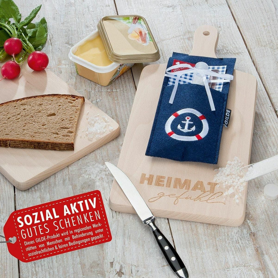 STRANDGUT - Holz Schneidebrett Set "NORDEN" maritimes Souvenir tolles Geschenk oder Mitbringsel - Luxurelle-Shop