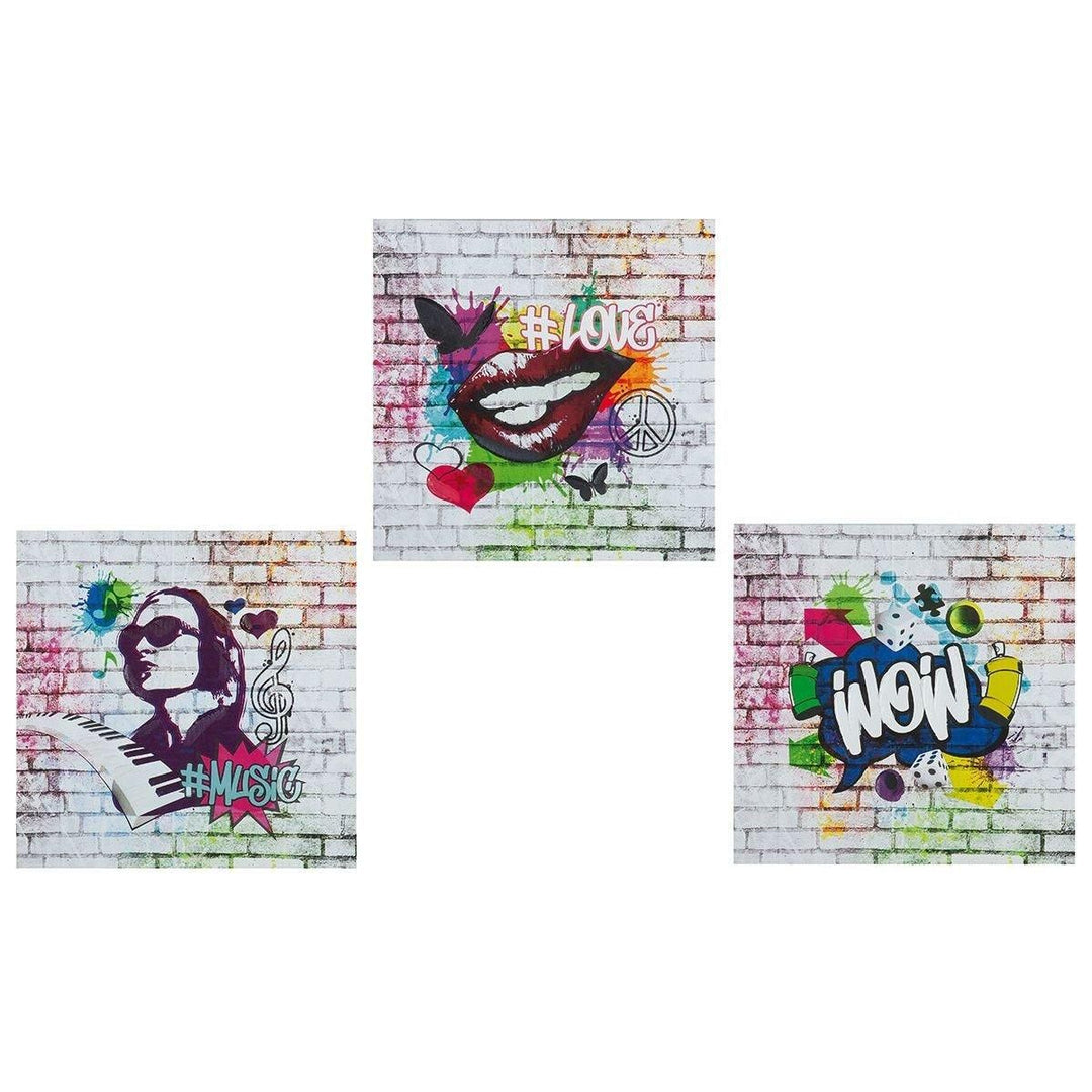 Street Art Bilder Set Wow Music Love 3tlg - Luxurelle-Shop