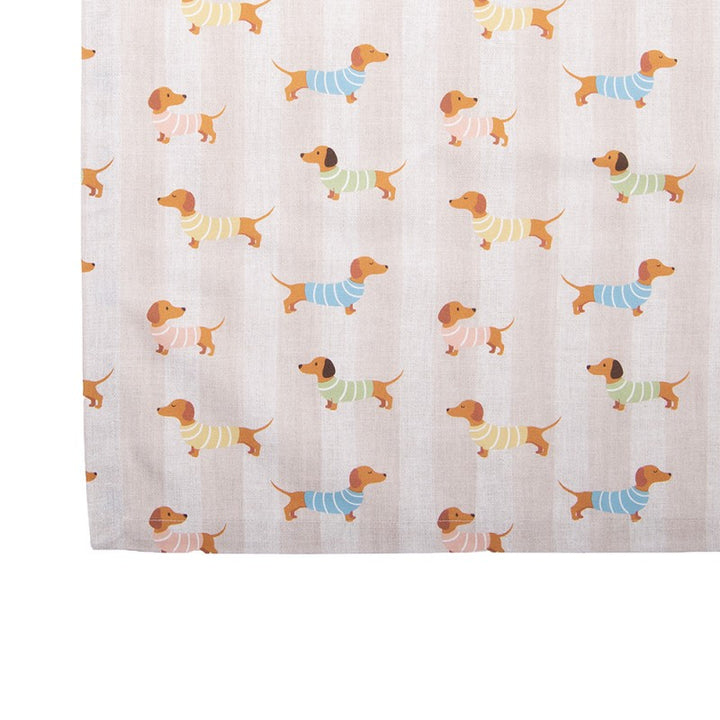 Tischdecke Dapper Dog – dekorative Tischdecke aus Baumwolle in Beige