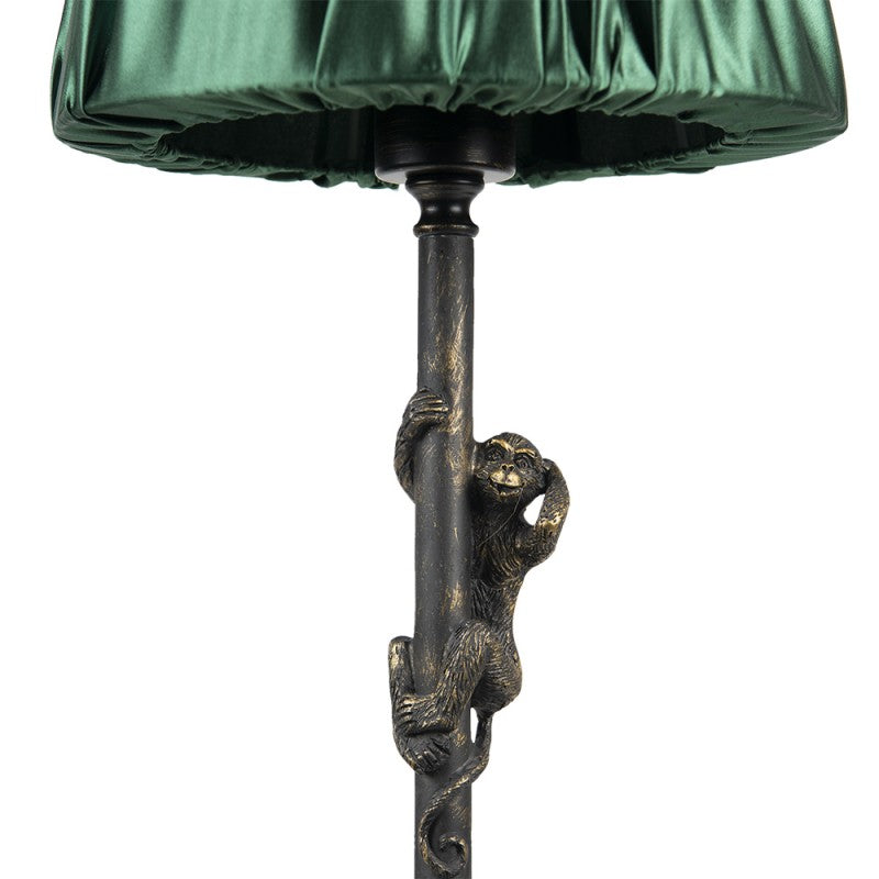 Tischlampe Affe – elegante Designlampe aus Polyresin in Braun und Grün