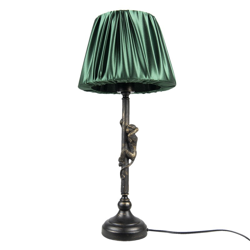 Tischlampe Affe – elegante Designlampe aus Polyresin in Braun und Grün