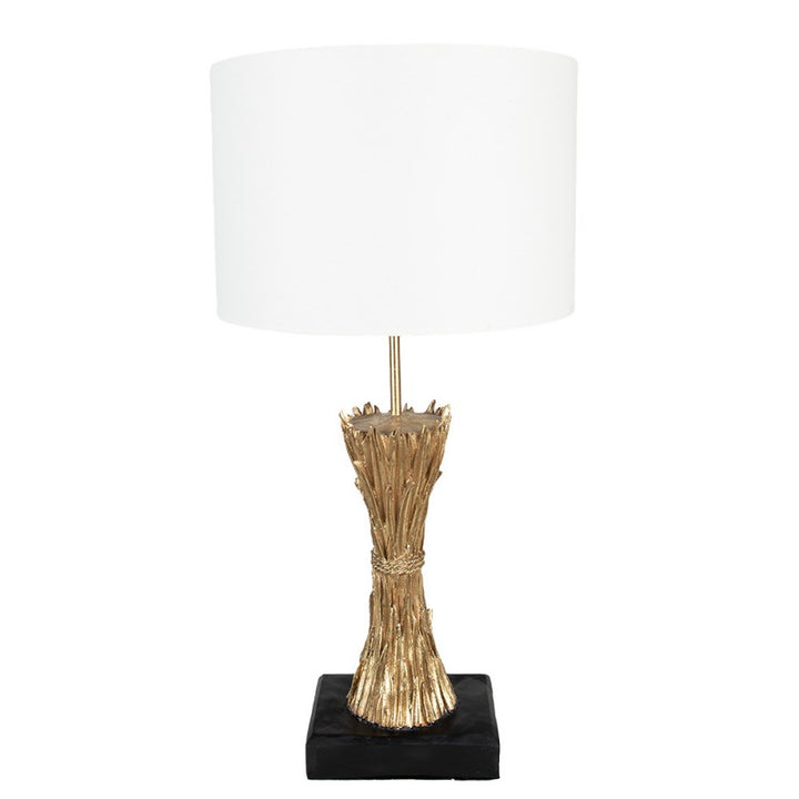 Tischlampe Botanic Design – elegante Tischlampe aus Polyresin in Gold