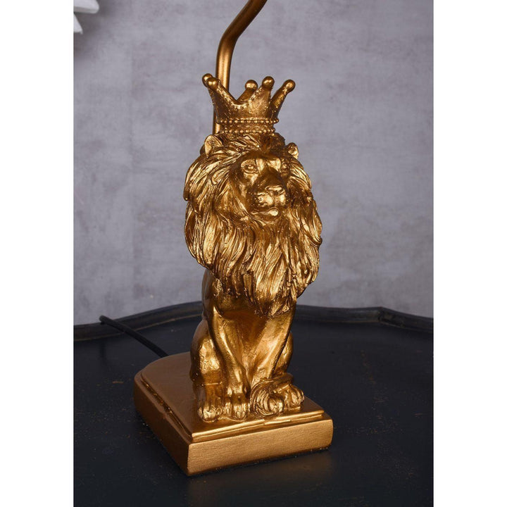 TISCHLEUCHTE LÖWENFIGUR SCHWARZ GOLD - Luxurelle-Shop