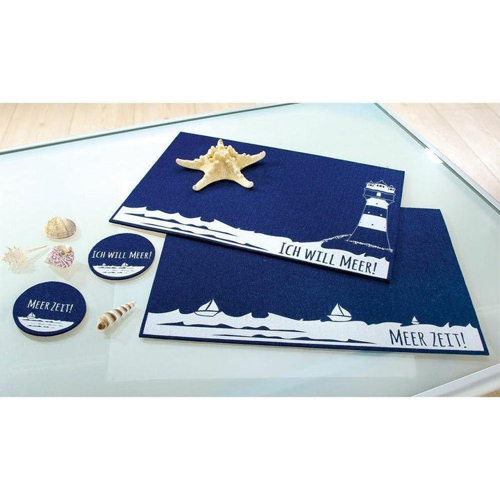 Tischset Filz blau 2-teilig *Ich will Meer* - Luxurelle-Shop