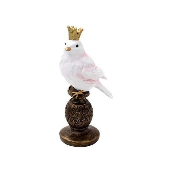 Vogel m. Krone, weiß/gold - Luxurelle-Shop