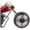 Wanduhr Motorrad 46 cm rot aus Metall in 3D-Optik