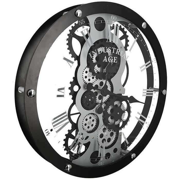 Wanduhr"Industry"schwarz/silber - Luxurelle-Shop