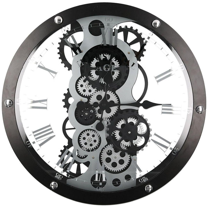 Wanduhr"Industry"schwarz/silber - Luxurelle-Shop