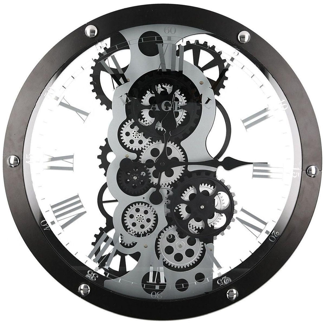 Wanduhr"Industry"schwarz/silber - Luxurelle-Shop