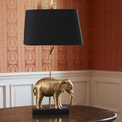 Tischleuchte Elefant, gold/schwarz