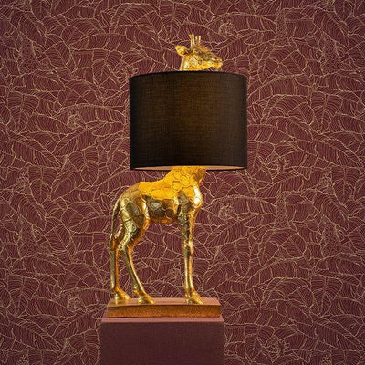 Giraffen-Tischleuchte Lucie, schwarz/gold